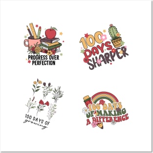 Colorful 100th Day Stickers Pack Posters and Art